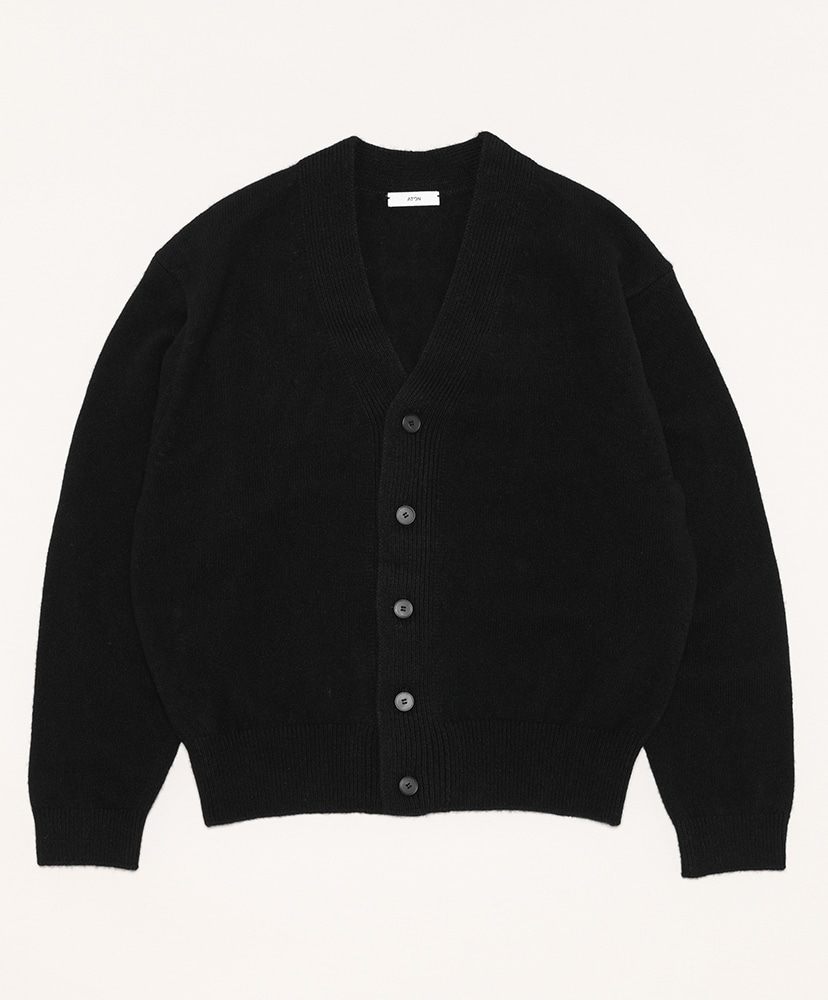 Wool Cashmere Silk V-Neck Cardigan(2(WOMEN) Black/ブラック): ATON