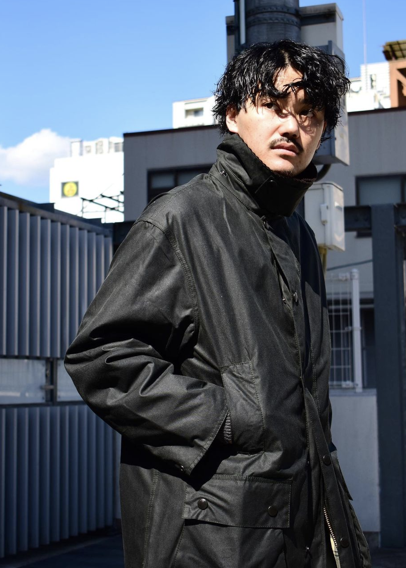 【美品】BARBOUR バブアー SL BORDER ボーダー 38 ブラックファッション