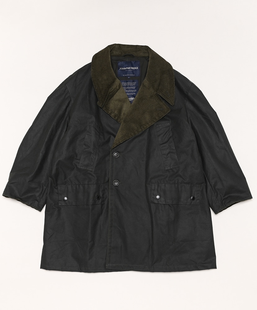 Double Breasted Half Coat-8oz Wet Wax(2(MEN) Black/ブラック): John