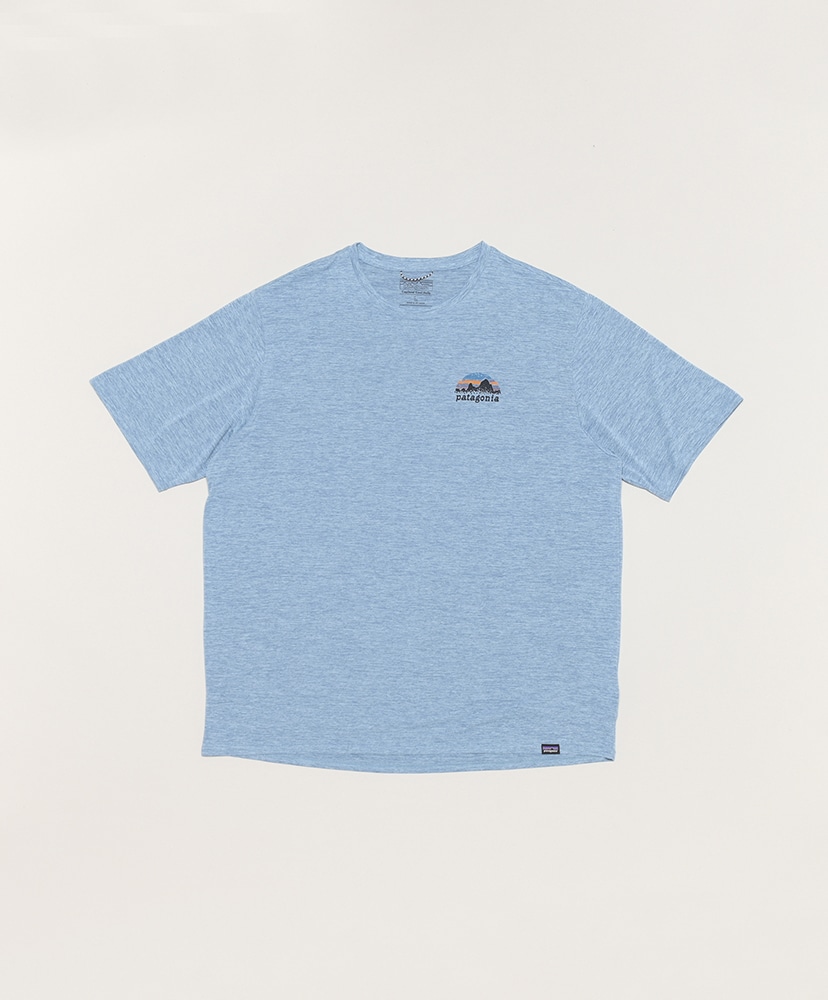 Men's Capilene Cool Graphic Shirt SSMX/スカイラインステンシル:ストームブルーエックスダイ L(MEN)