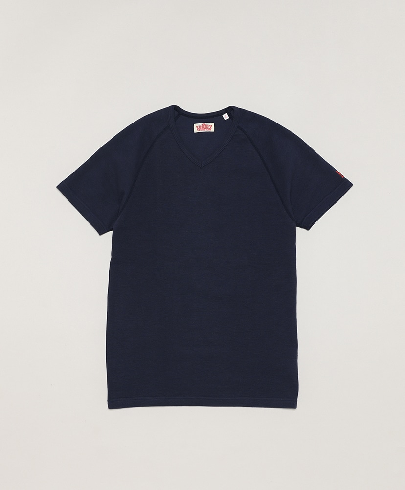 ストレッチフライスVネックショートスリーブTシャツ(M(MEN) Navy 