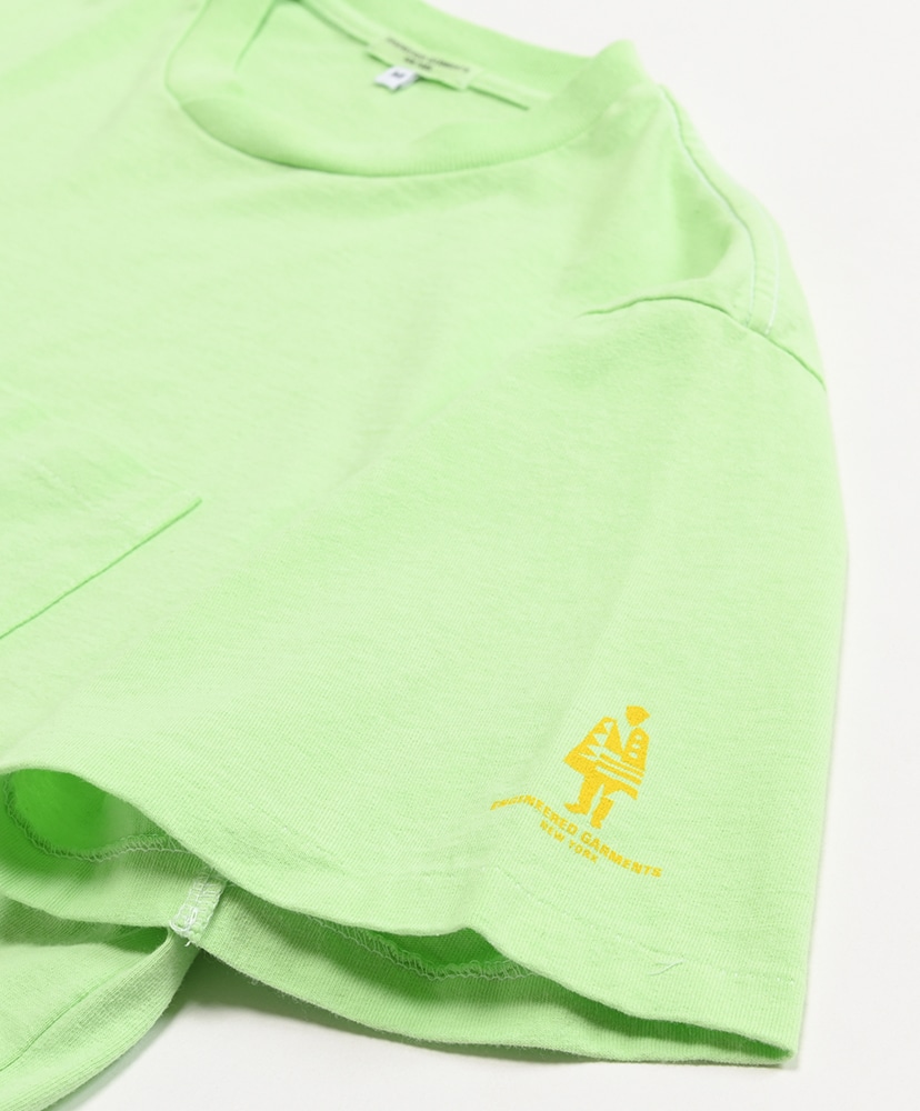 Printed Cross Crew Neck T Shirt-Where Lime/ライム L(MEN)