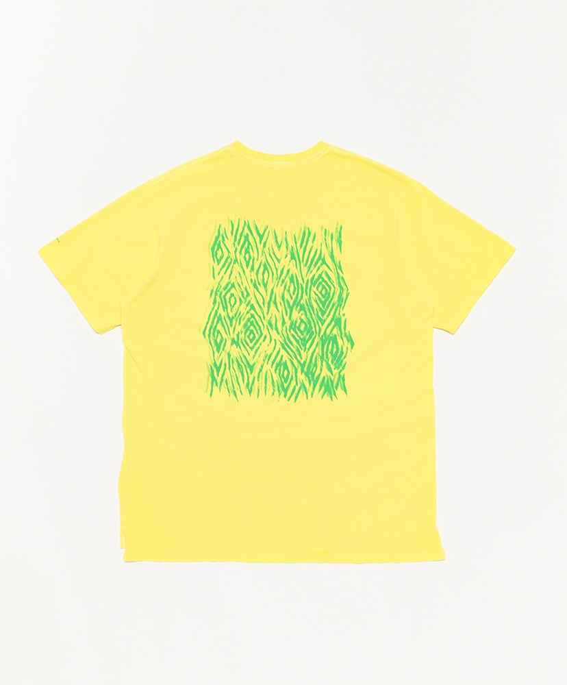 Printed Cross Crew Neck T Shirt-Where Yellow/イエロー L(MEN)