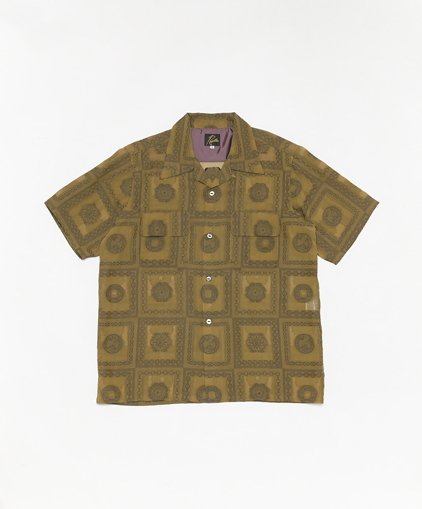 S/S Classic Shirt-PE/R Chain Border Jq.(L(MEN) Olive/オリーブ 