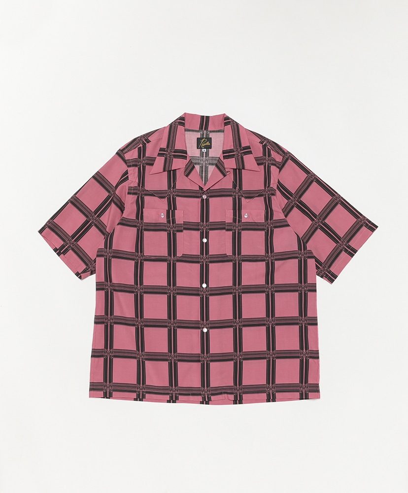 S/S Cowboy One-Up Shirt-R/C Lawn Cloth / Papillon Plaid(L(MEN