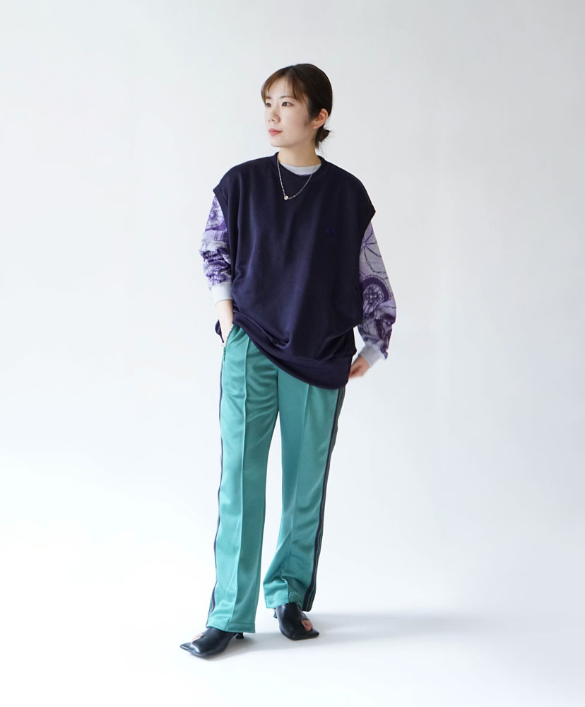 Narrow Track Pant-Poly Smooth(L(MEN) Emelard/エメラルド): NEEDLES