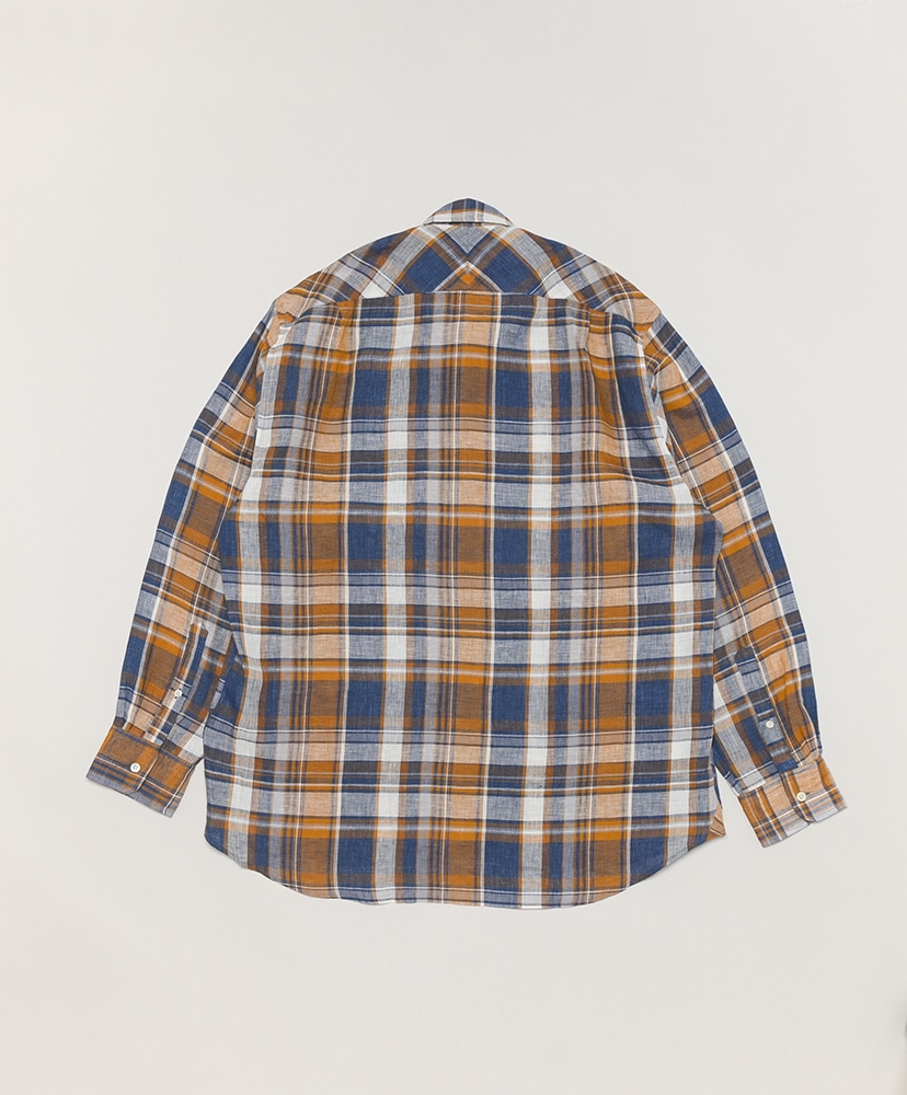 Malibu Check Linen Shirt Brown×Blue/ブラウン×ブルー 17(MEN)