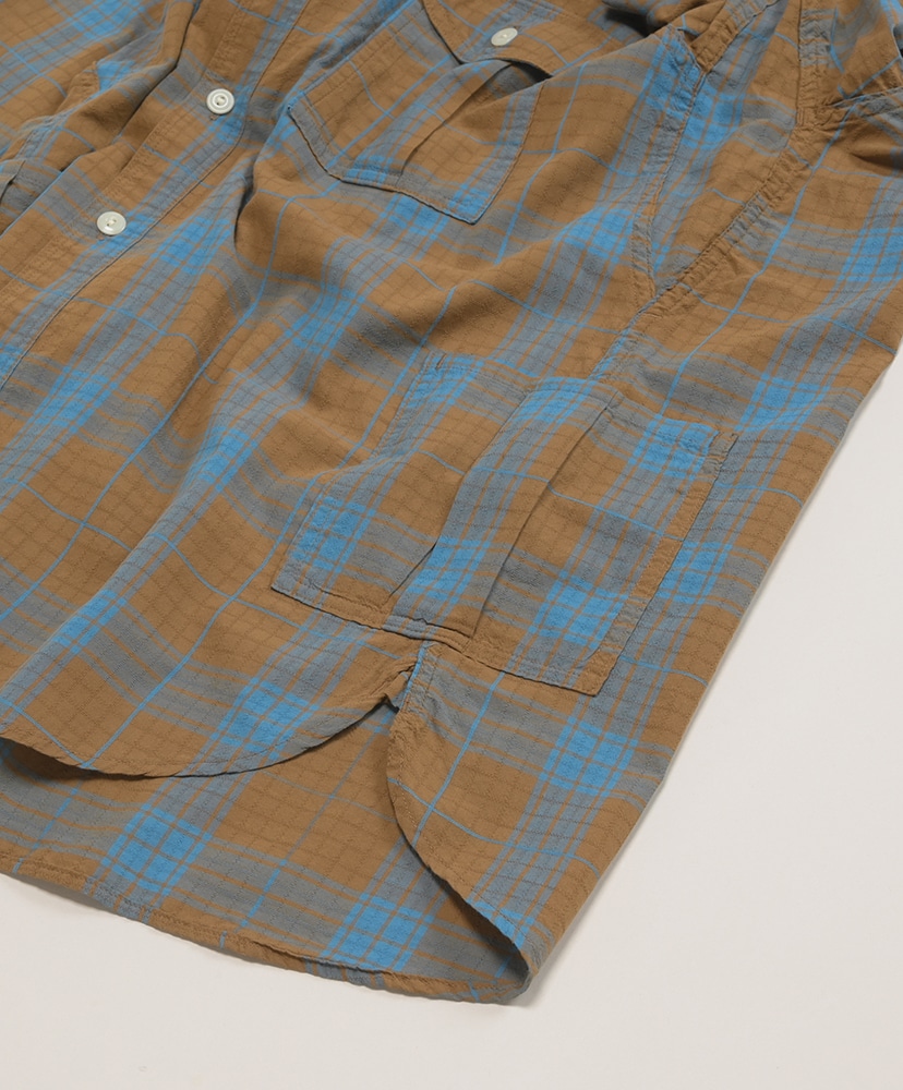 Botanical Scout Shirt-Dobby Tartan Check Brown/ブラウン L(MEN)