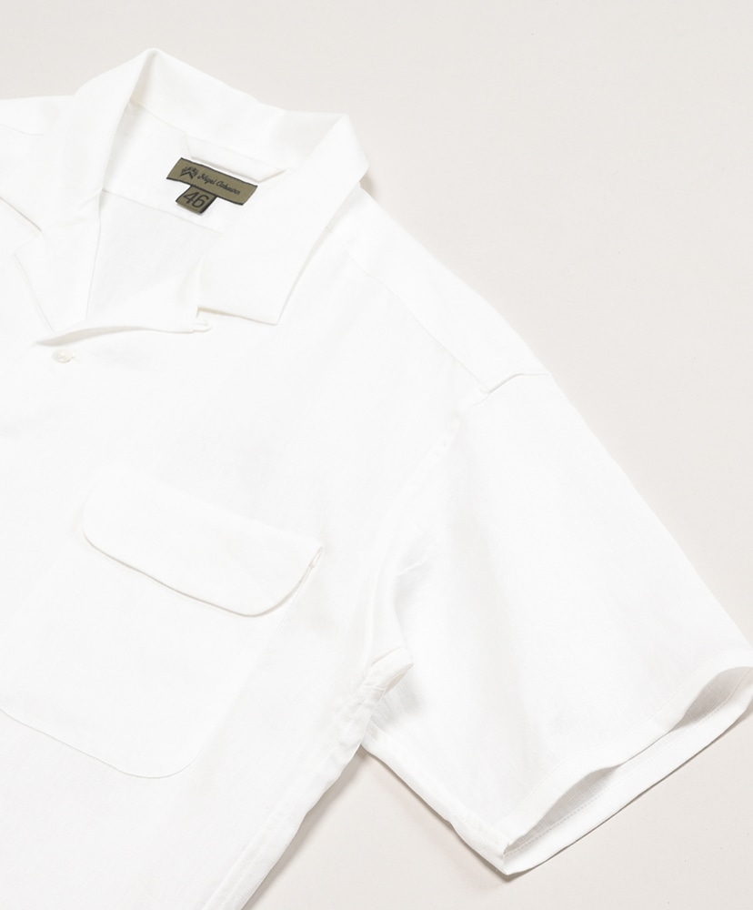 Open Collar Shirt-Linen Twill(46(MEN) Off White/オフホワイト