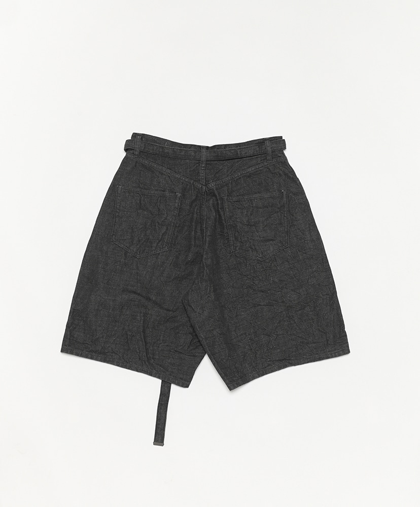 12.9oz Selvage Denim Super Wide GI-belt Shorts(1(MEN) Black/ブラック): blurhms