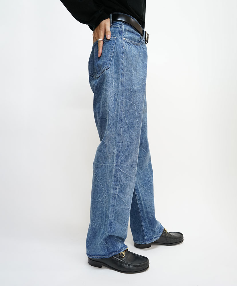 SELVEDGE FADED LIGHT DENIM PANTS INDIGO | hartwellspremium.com