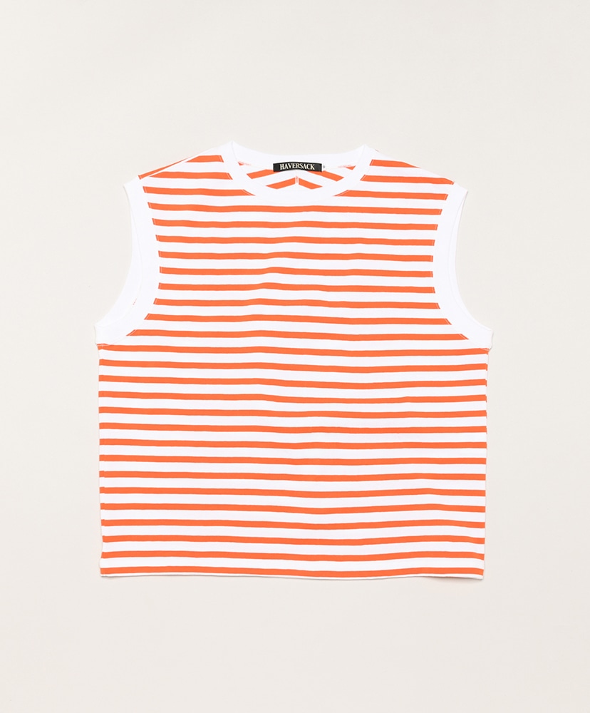 クルーネックノースリーブTシャツ(0(WOMEN) Orange/オレンジ): HAVERSACK