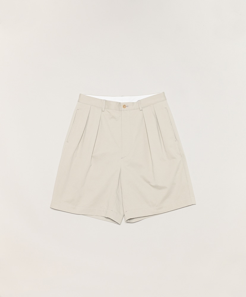 COTTON100%A.PRESSE Two Tuck Chino Shorts BEIGEサイズ1