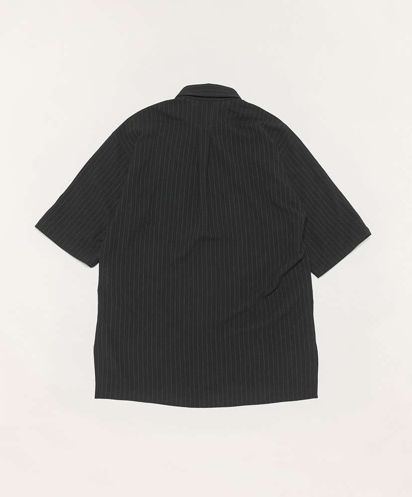 ウールシアサッカーショートスリーブシャツ(3(MEN) Black Stripe