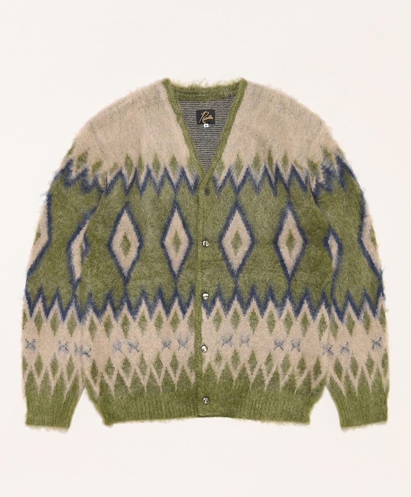 Mohair Cardigan - Diamond(L(MEN) Olive/オリーブ): NEEDLES