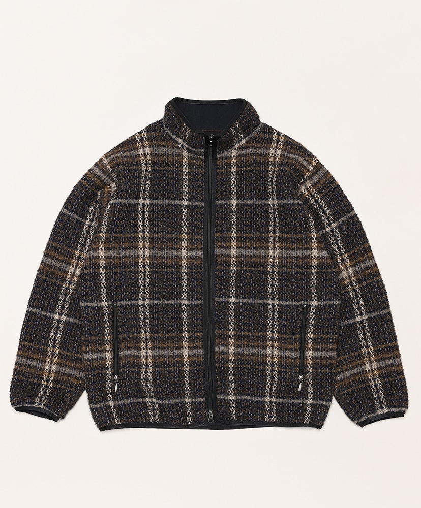 W.U. Pipng Jacket - W/PE/AP/N Plaid Tweed(L(MEN)  Navy×Brown×Mocha/ネイビー×ブラウン×モカ): NEEDLES