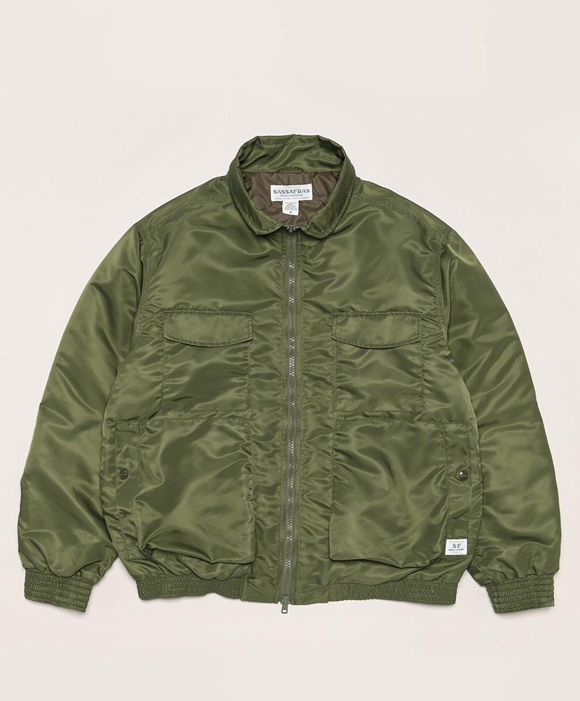 D/C Armor Jacket Heavy - Recycle Nylon Twill(L(MEN) Olive/オリーブ): SASSAFRAS