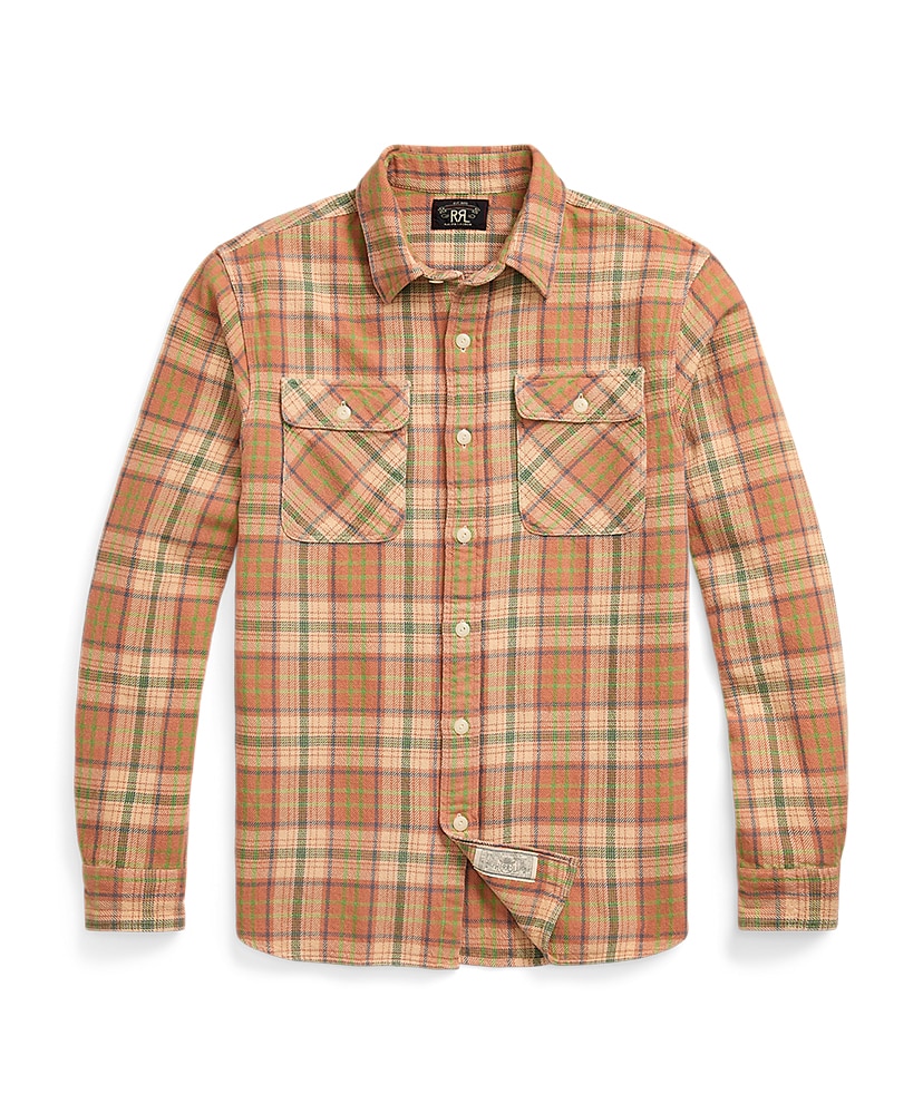 Plaid Twill Workshirt(S(MEN) Orange Multi/オレンジマルチ): RRL