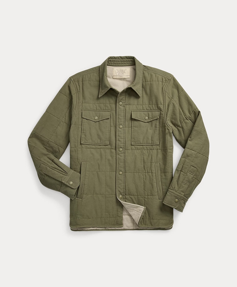 Quilted Twill Shirt Jacket(L(MEN) Olive Drab/オリーブドラブ): RRL