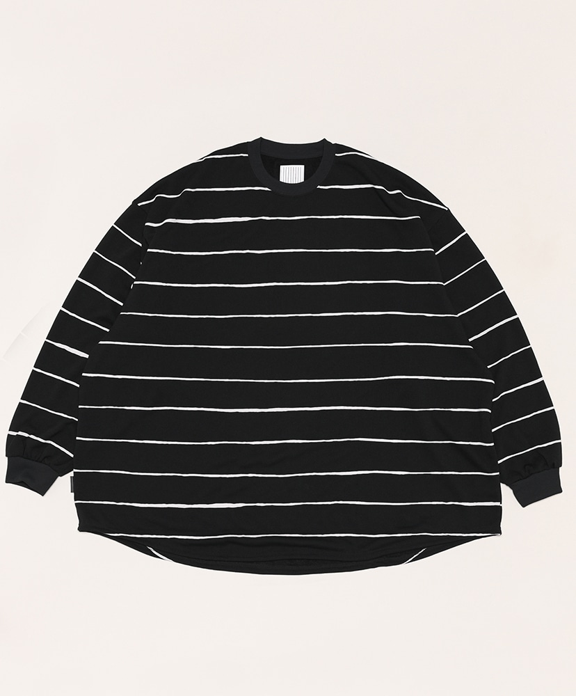 Super Big Wide Side Stripe Tech LS Tee(L(MEN) Black×White/ブラック×ホワイト): S.F.C  Stripes For Creative