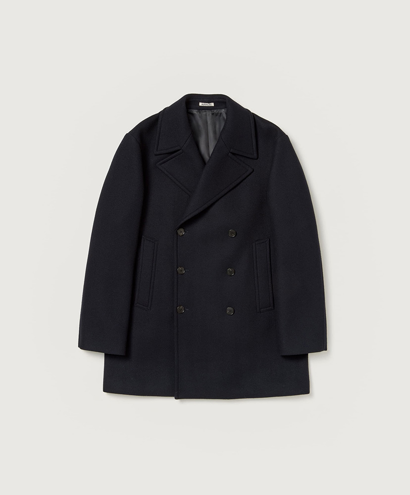 Sponge Wool Melton P-Coat(3(MEN) Dark Navy/ダークネイビー): AURALEE