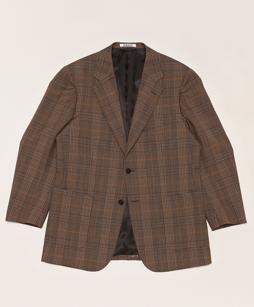 Bluefaced Wool Check Jacket(3(MEN) Brown Check/ブラウンチェック): AURALEE