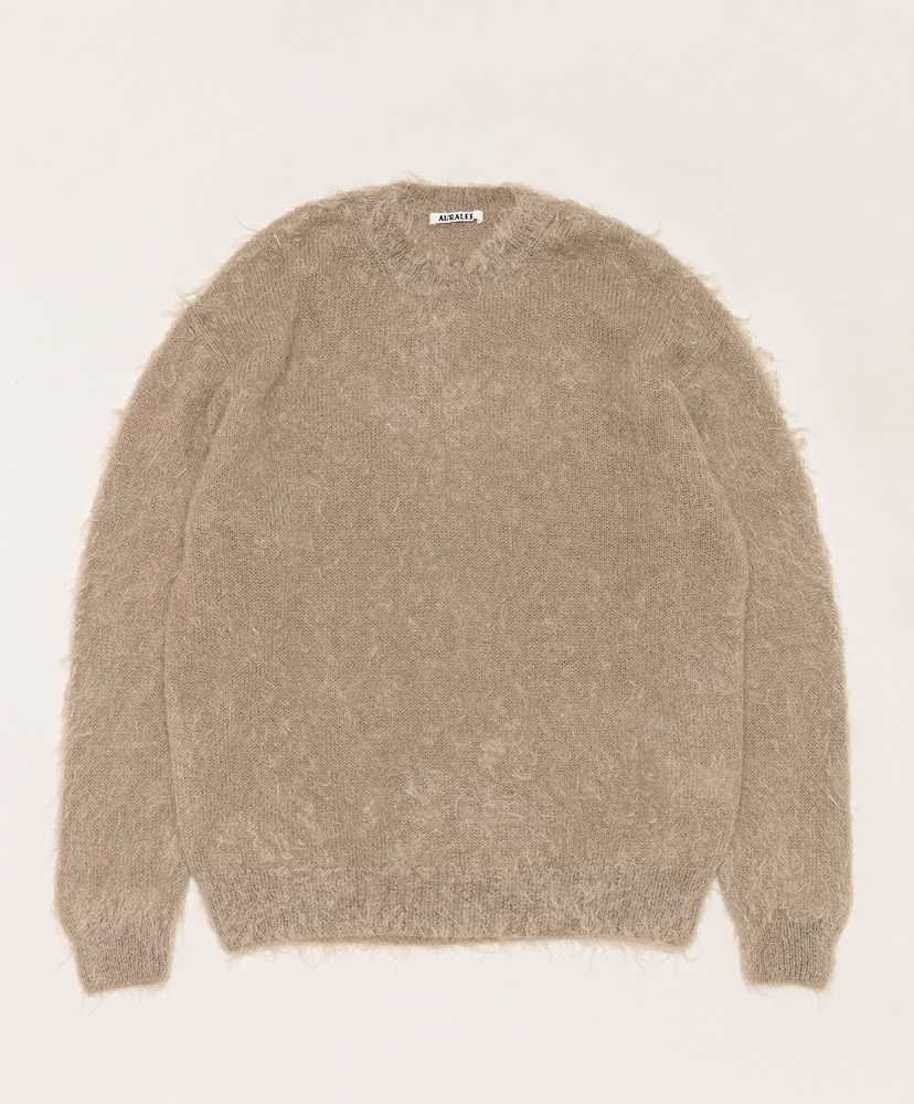 Brushed Super Kid Mohair Knit P/O(3(MEN) Gray Beige/グレーベージュ): AURALEE