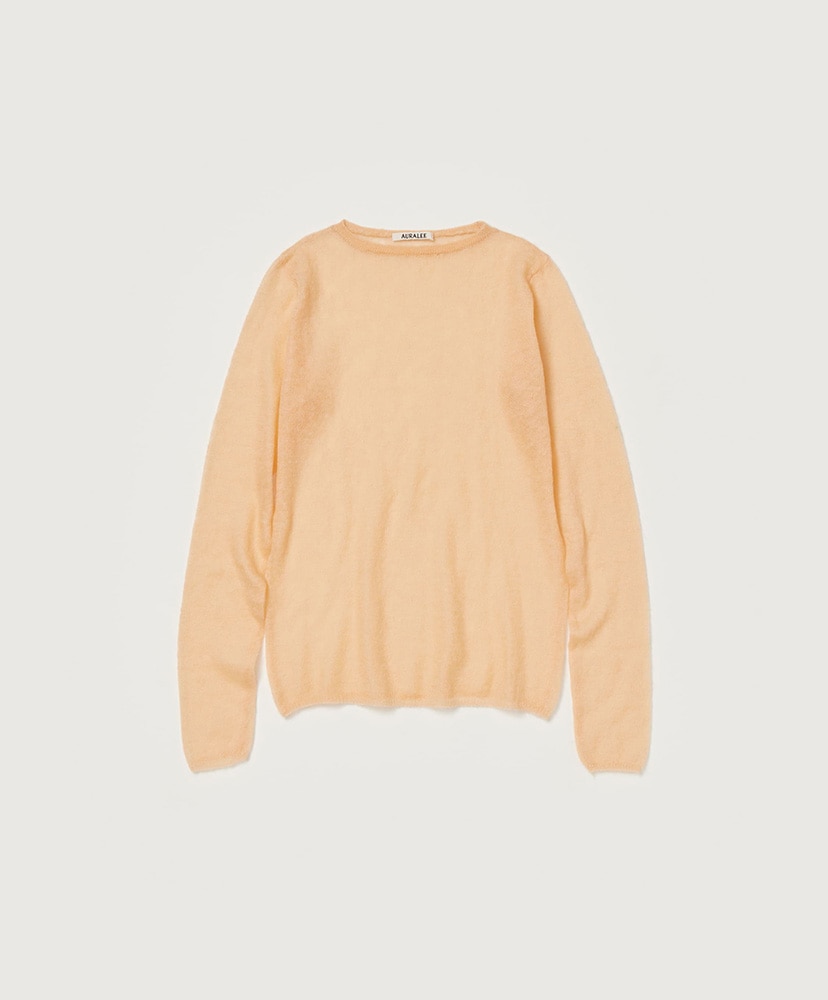 Kid Mohair Sheer Knit Boat Neck P/O(0(WOMEN) Light Orange/ライトオレンジ): AURALEE