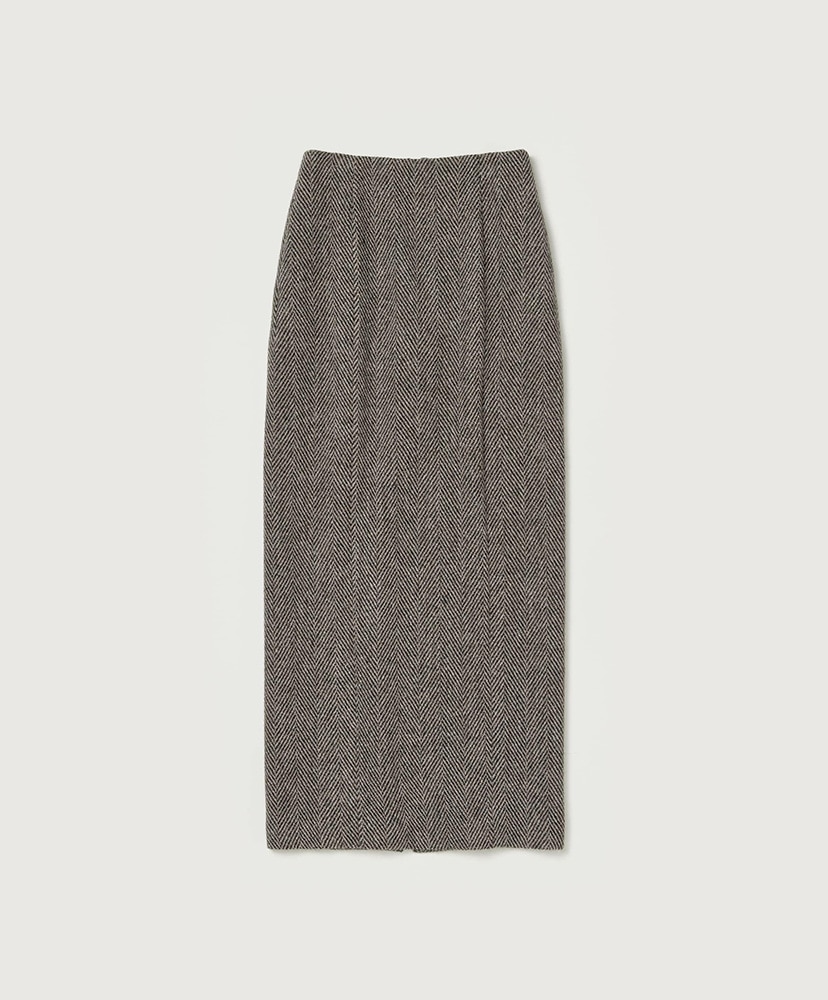 Lama Shetland Wool Tweed Skirt(0(WOMEN) Khaki Tweed/カーキツイード): AURALEE