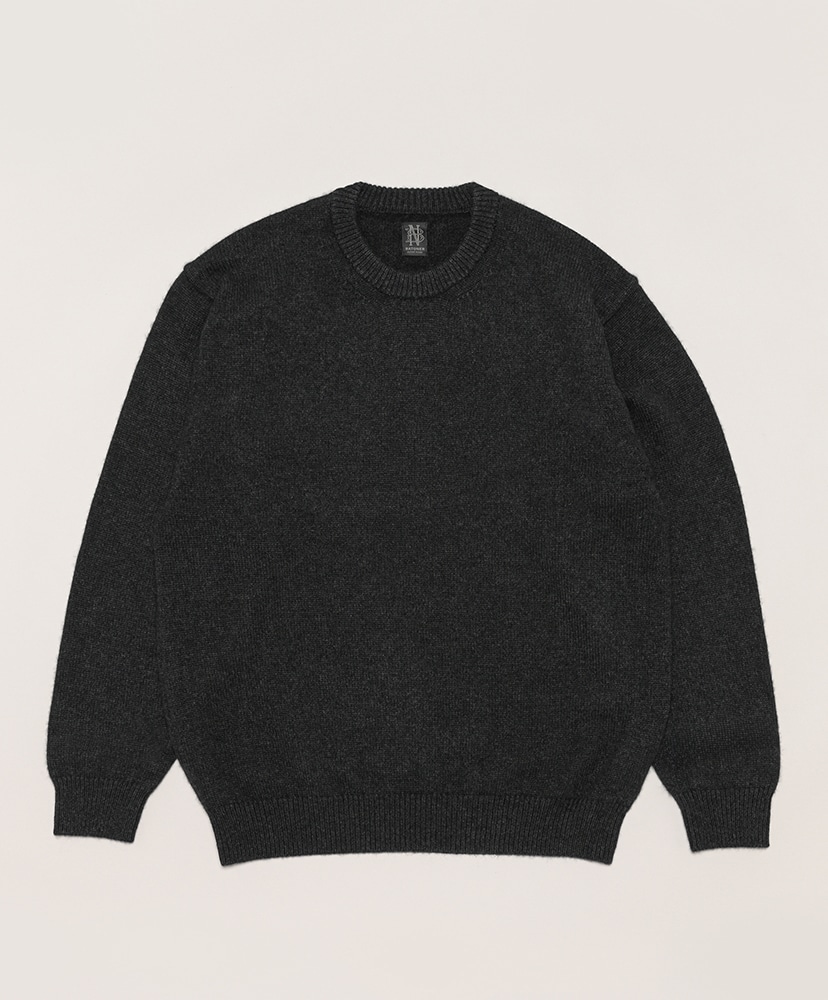 Essential Middle Weight Innocent Cashmere Crew Neck(2(MEN) Black/ブラック):  BATONER