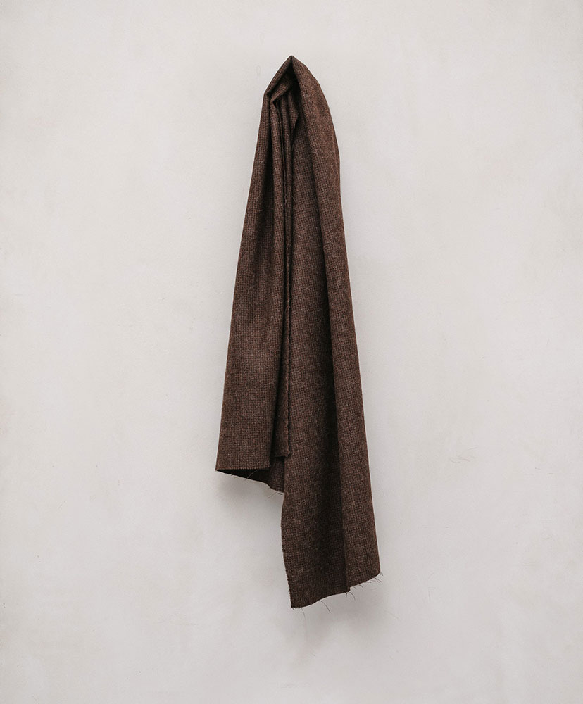 Woven Scarf - Undyed Alpaca Houndstooth(OS Brown/ブラウン): evan kinori