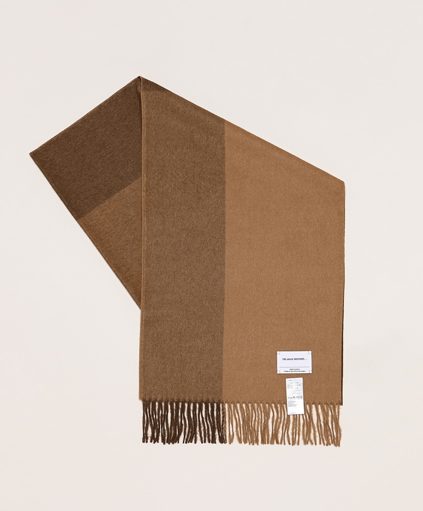 イノウエブラザーズ ブロックブラウン マフラー/ショール 
