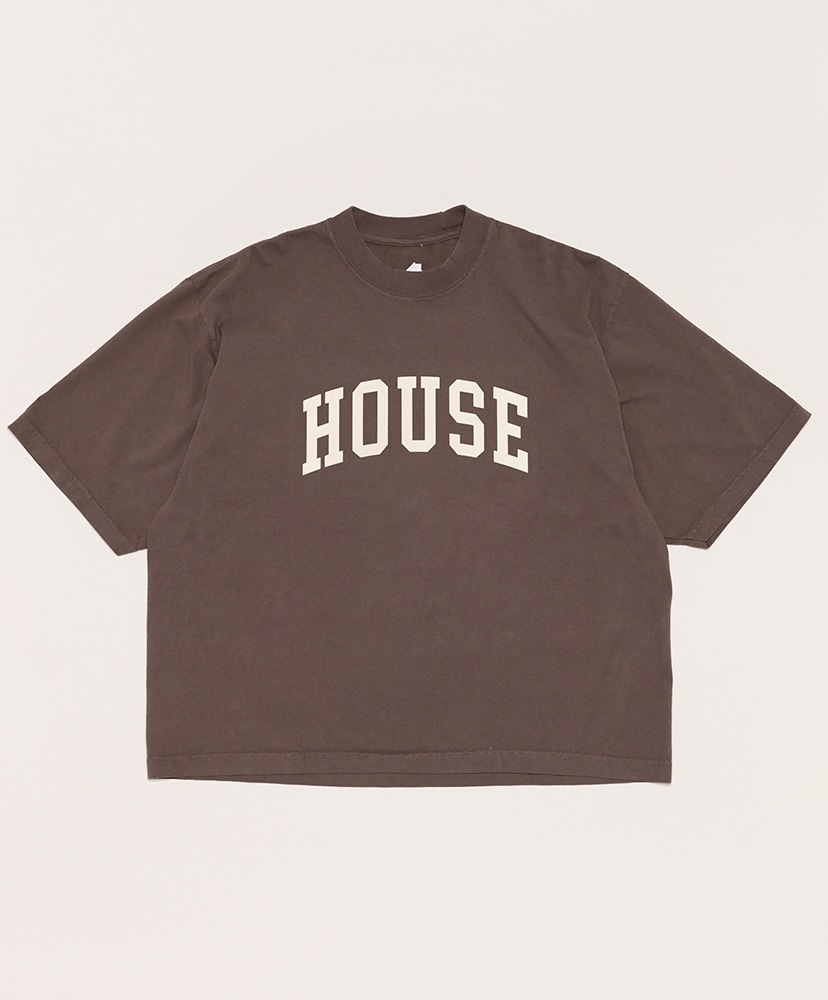 House Flocky Print T-Shirt(L(MEN) Brown/ブラウン): ISNESS MUSIC