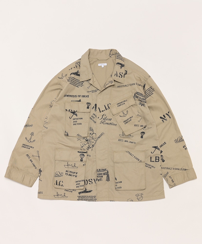 BDU Jacket - Graffiti Print Flat Twill(L(MEN) Khaki/カーキ