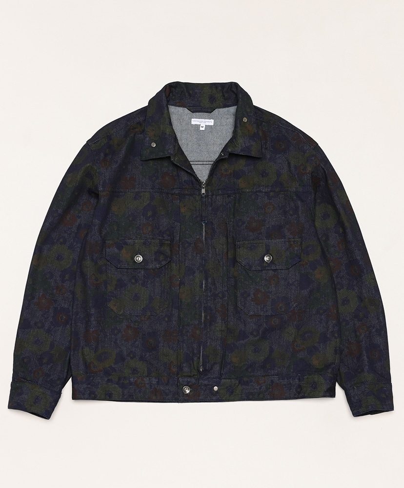 Trucker Jacket - Floral Print Denim(M(MEN) Indigo/インディゴ 