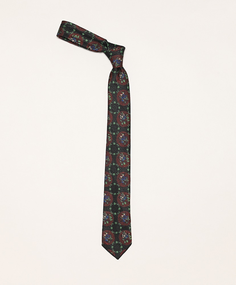 Neck Tie-Polyester Floral Jacquard(ONE Black/ブラック): ENGINEERED