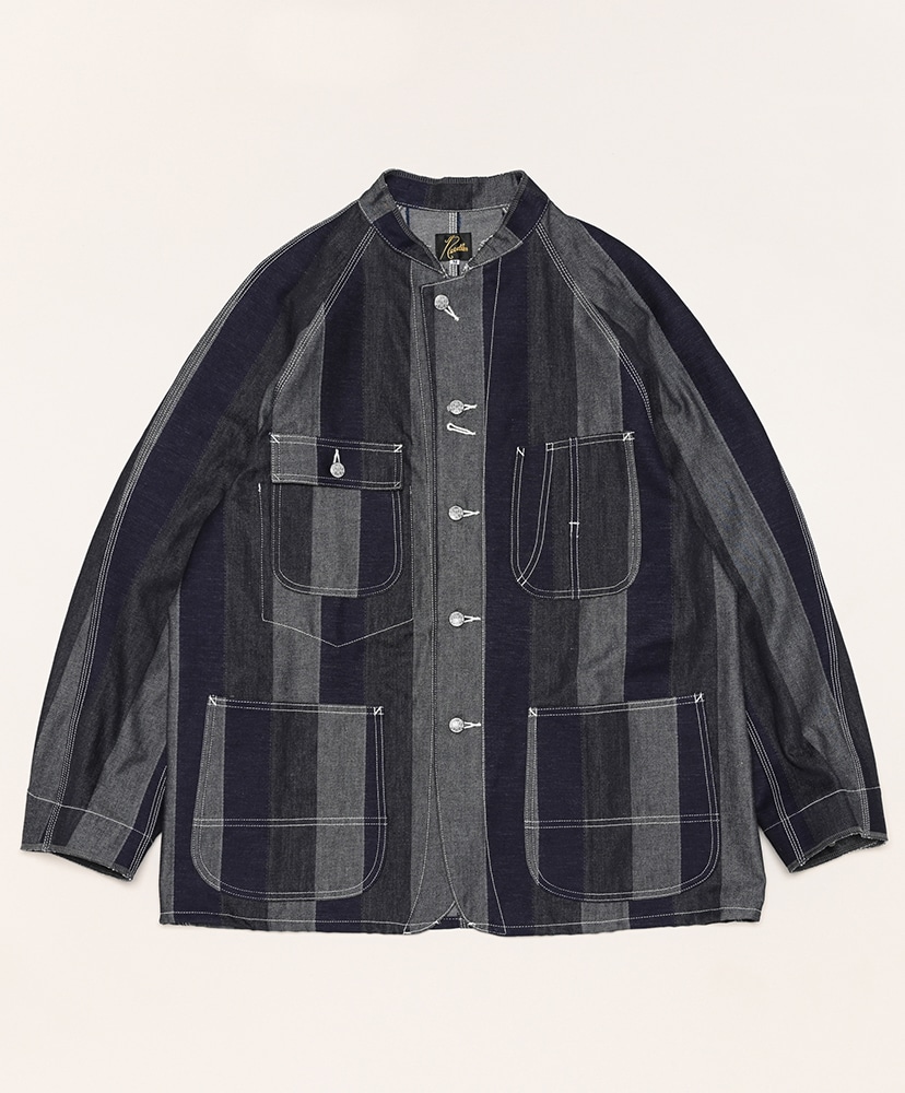 Chore Coat-10oz Denim/Stripe Jq.(L(MEN) Narrow/ナロー): NEEDLES