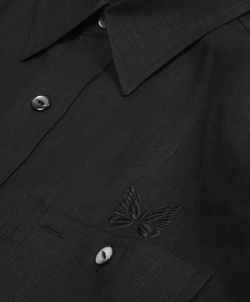 Work Shirt-Linen Canvas Black/ブラック L(MEN)