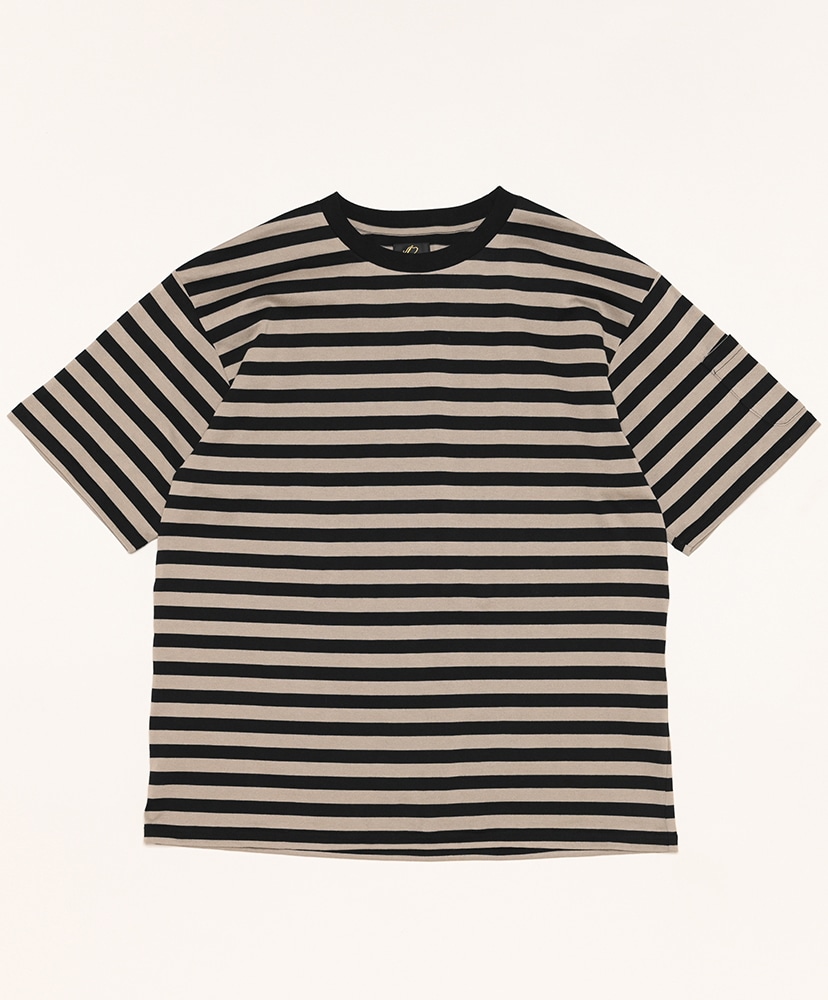 whisper cotton crewneck tee in lennie stripe