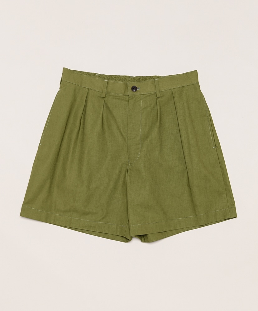 Tuck shorts(M-L(MEN) Olive/オリーブ): BROWN by 2-tacs