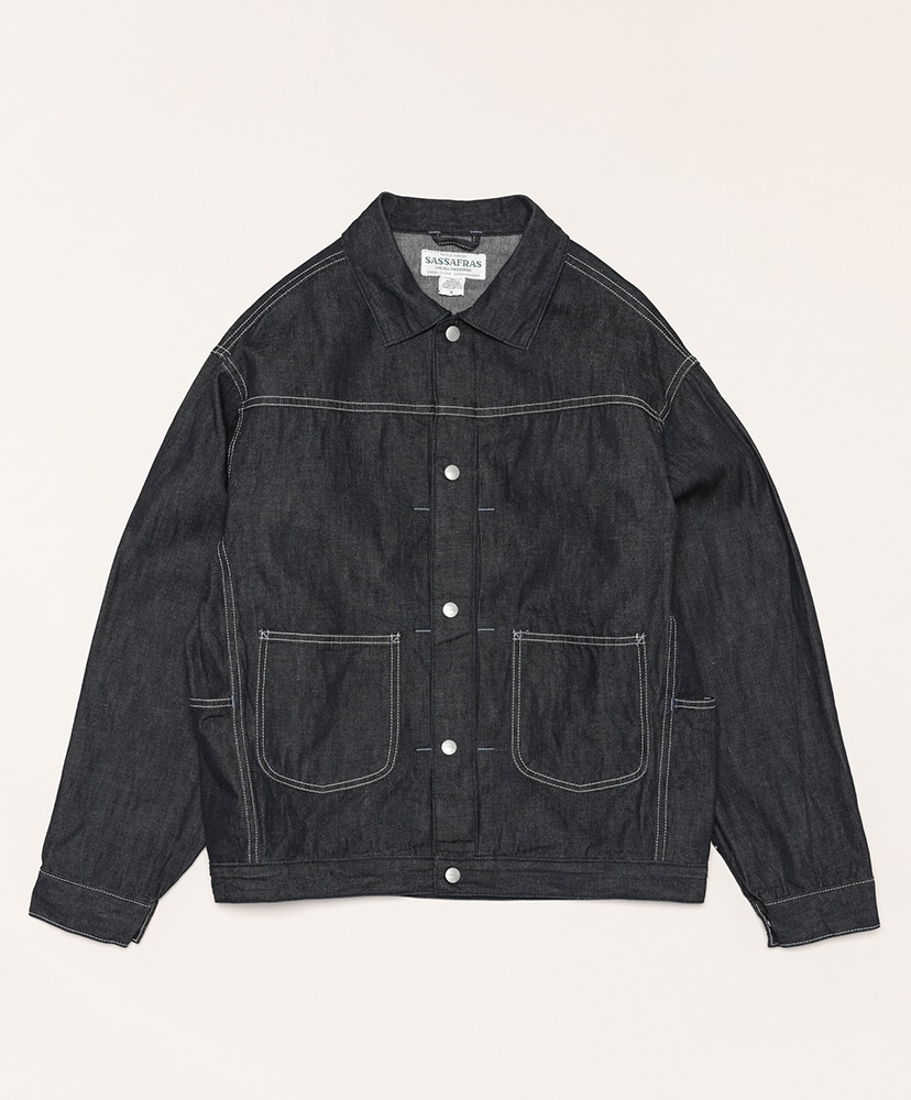 Gardeners Jacket - 8.5oz Work Denim(L(MEN) Indigo/インディゴ): SASSAFRAS