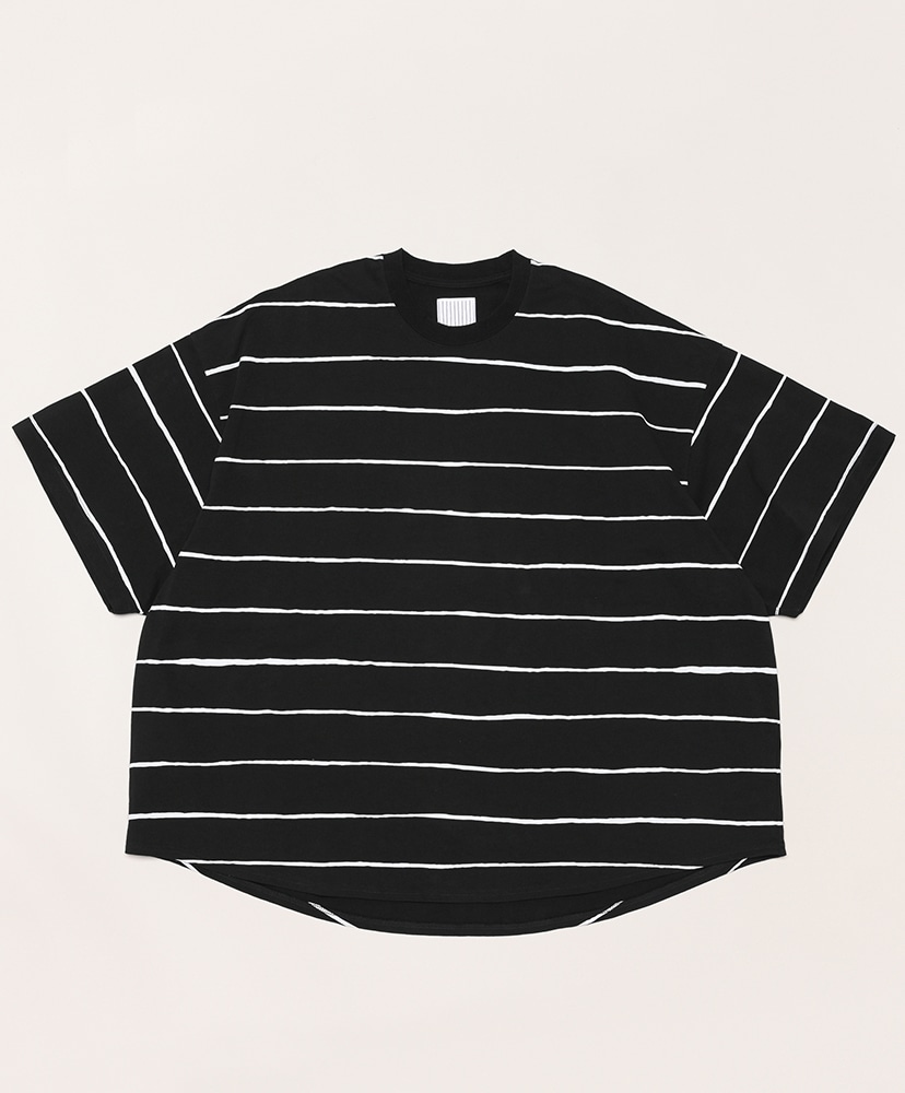 Wide Side Stripe Tee(L(MEN) Black×White/ブラック×ホワイト): S.F.C 