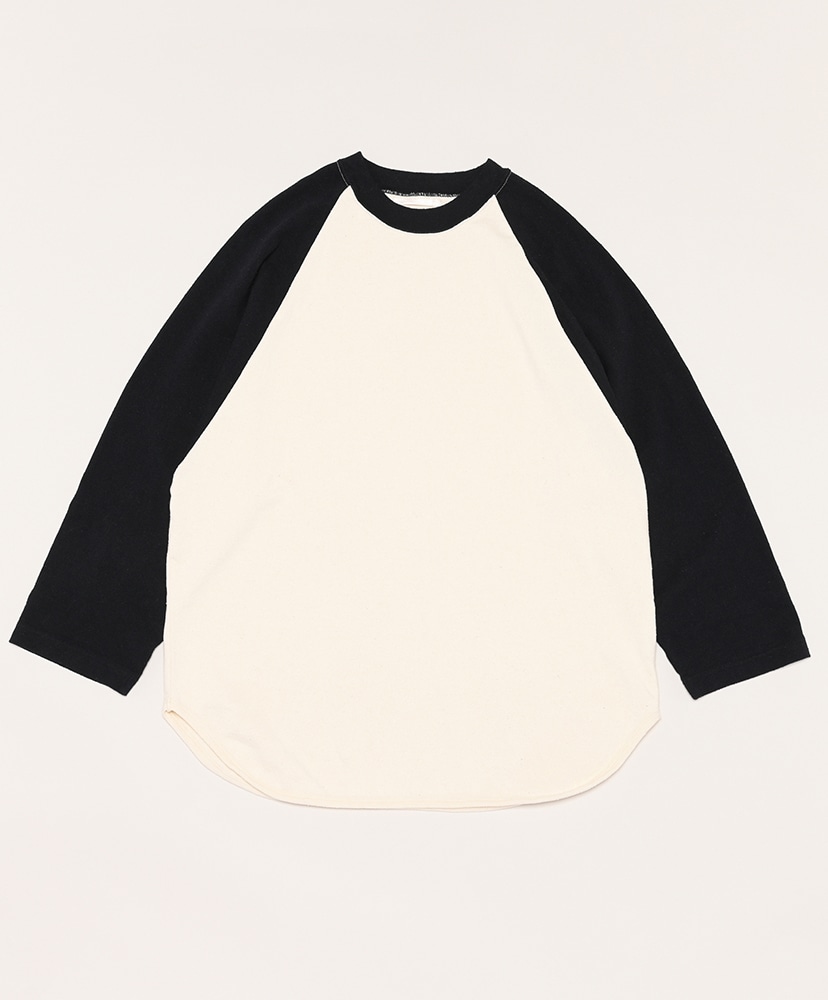 Co/Silk Nep Baseball Raglan Tee(2(MEN) BlackNavy-BODY×DarkGreen