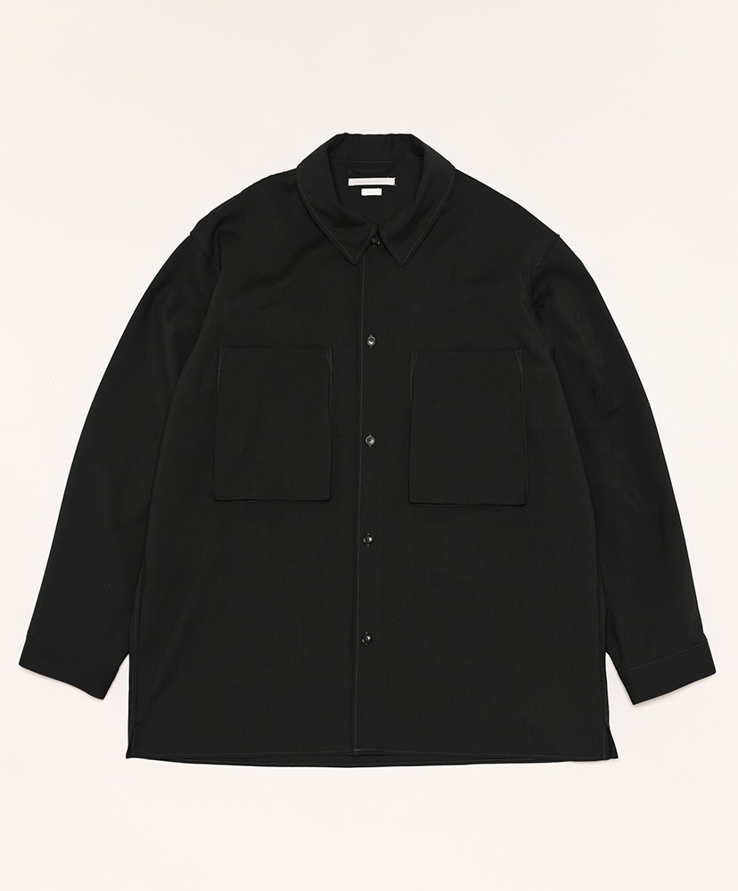 Wool Voile Gusset PKT Shirt(2(MEN) Black/ブラック): blurhms