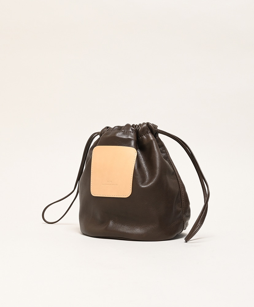 Soft Leather Drawstring Bag(ONE Dark Brown/ダークブラウン): Scye