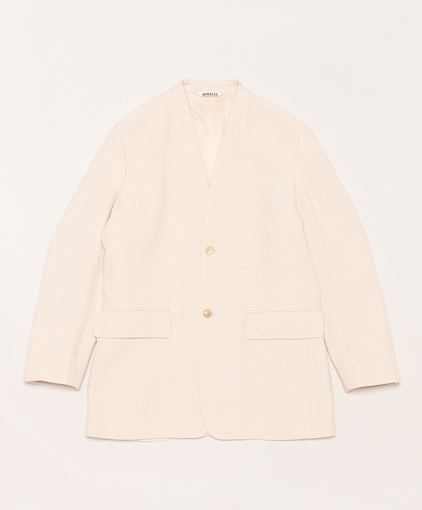 Double Cloth Linen No Collar Jacket(0(WOMEN) Ivory/アイボリー