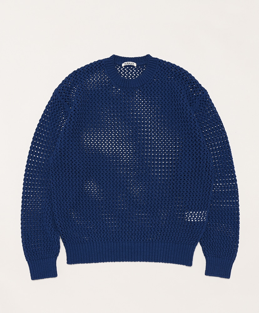 Cotton Lily-Yarn Mesh Knit P/O(4(MEN) Blue/ブルー): AURALEE