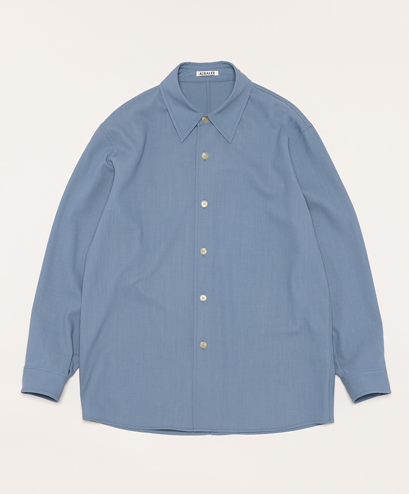 Hard Twist Wool Dobby Shirt(3(MEN) Blue Gray/ブルーグレー): AURALEE