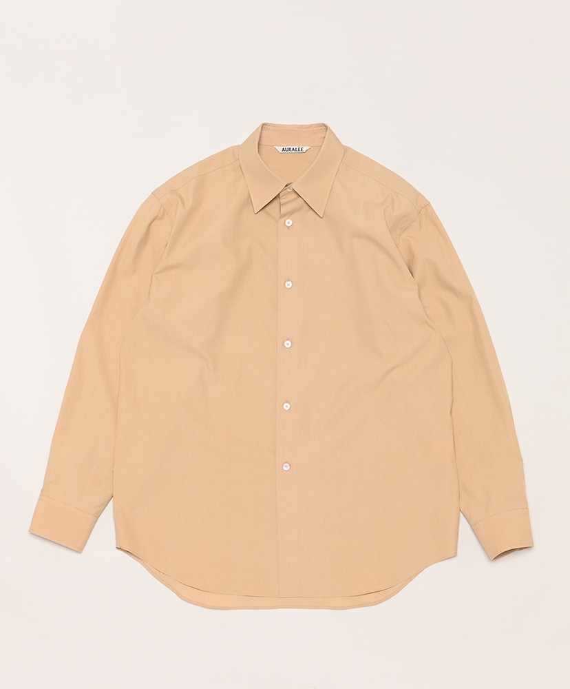 Washed Finx Twill Shirt(0(WOMEN) Light Brown/ライトブラウン): AURALEE