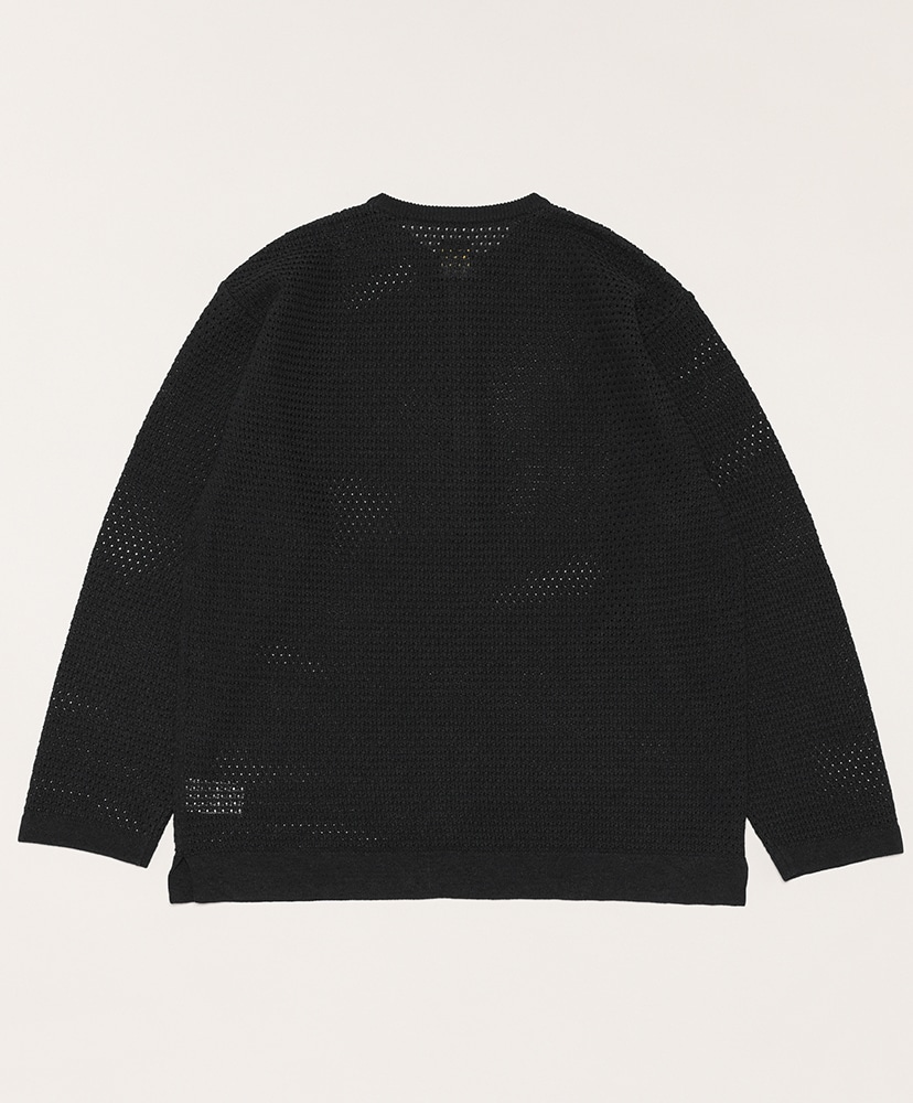 Woodpulp Summer Knit Henry Neck(2(MEN) Black/ブラック): BATONER